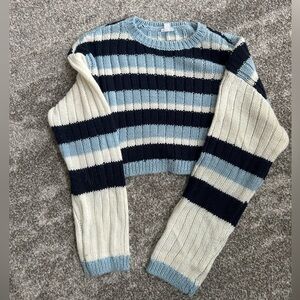 Garage Striped Blue and Cream Women's Sweater
